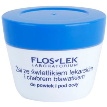 FlosLek Laboratorium Eye Care Gel pentru jurul ochilor cu un luminator și albastrele